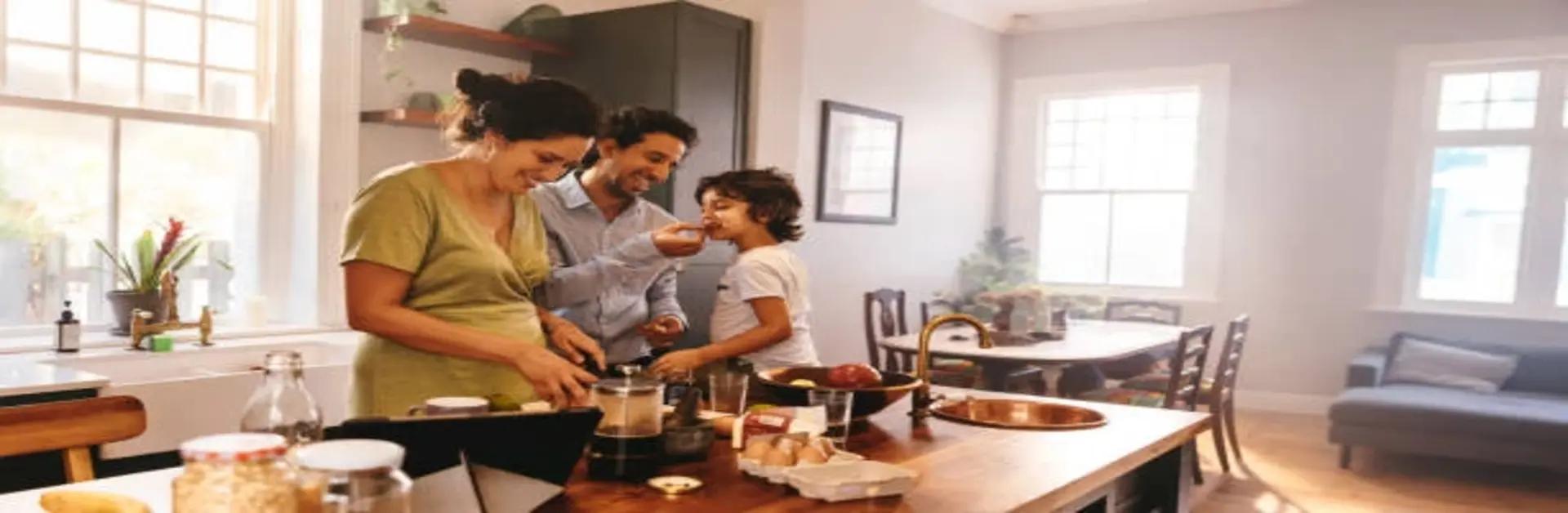 Happy Family Cooking in the Kitchen