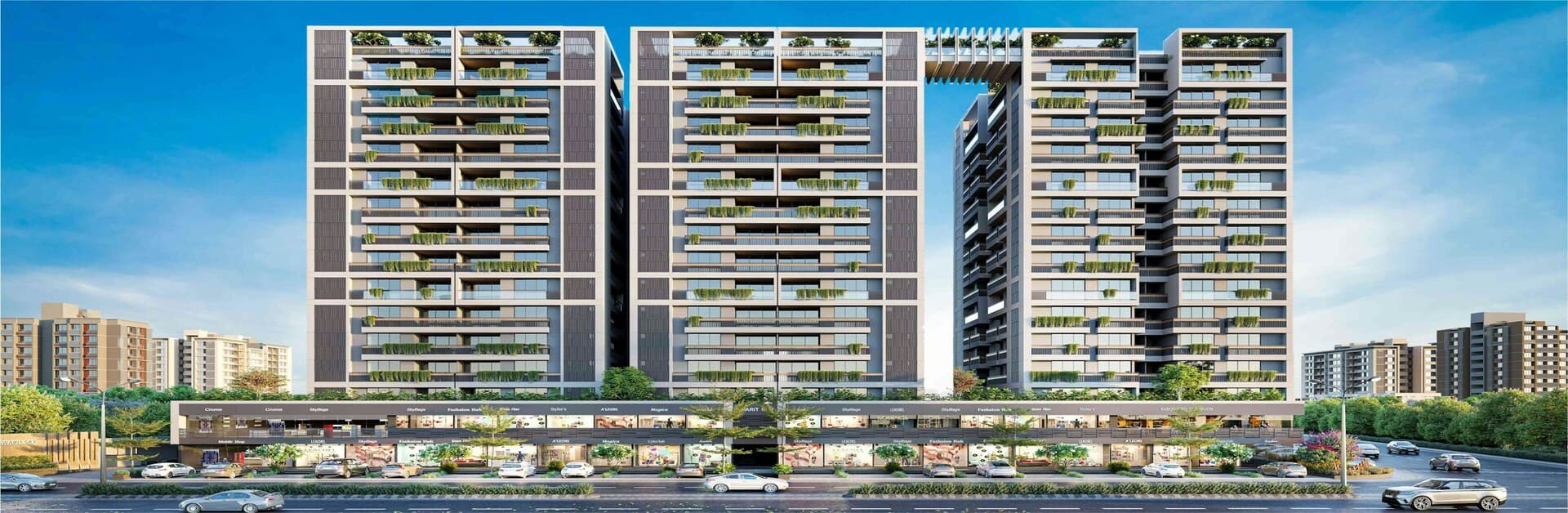 Apartments along Bannerghatta Road in Bengaluru