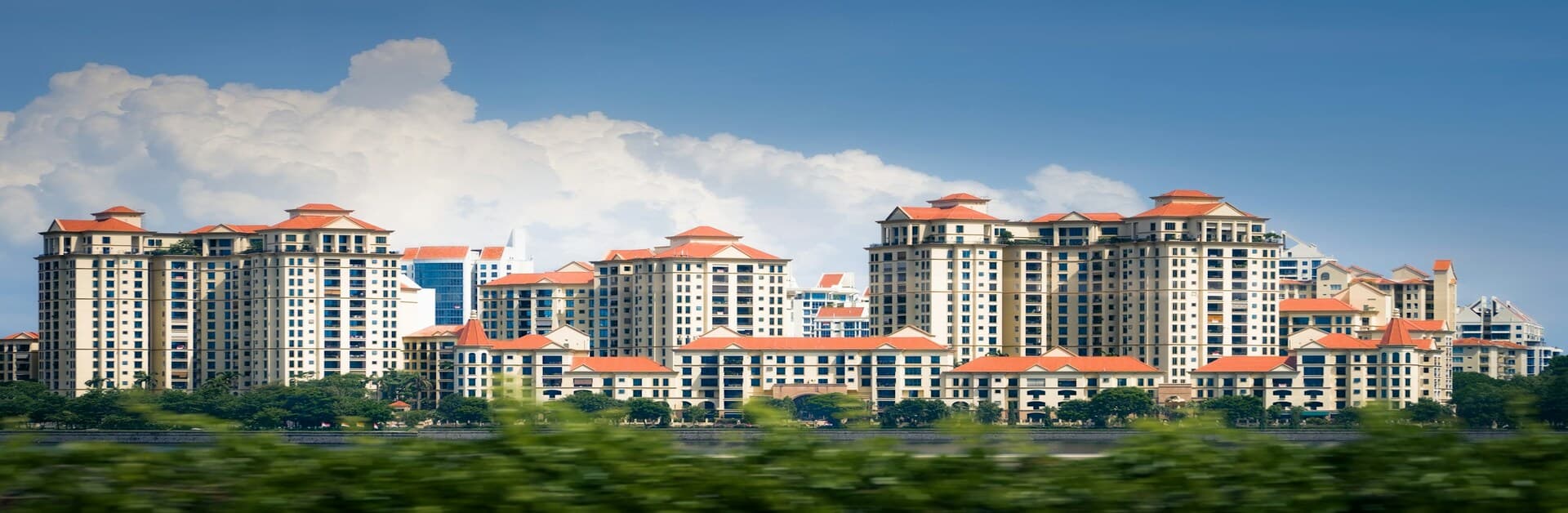 Modern gated community in India with security, amenities, and landscaped gardens