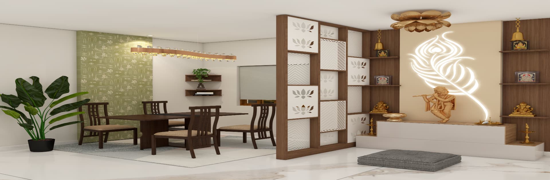 living room modern mandir design