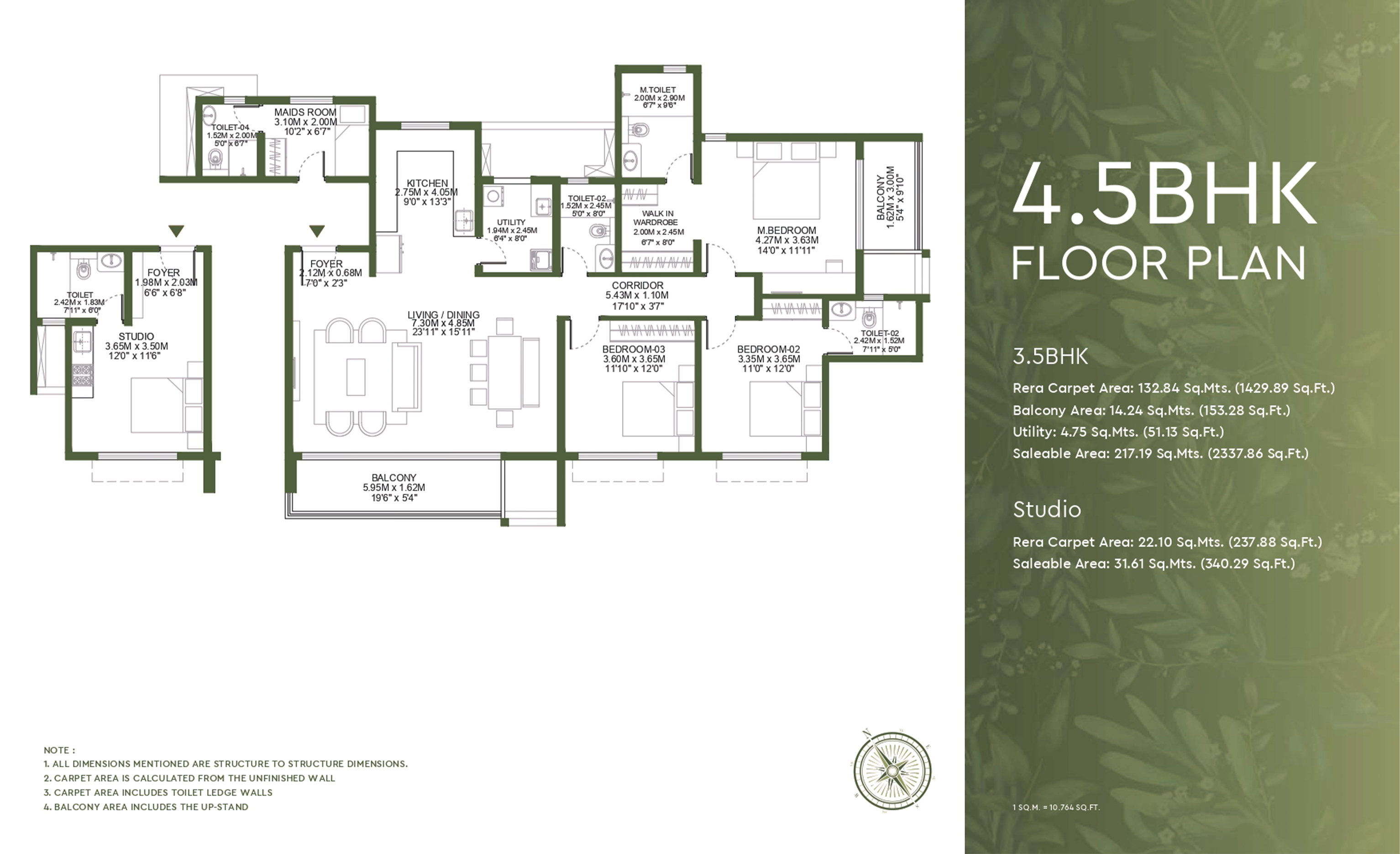 4.5 BHK Floor Plan