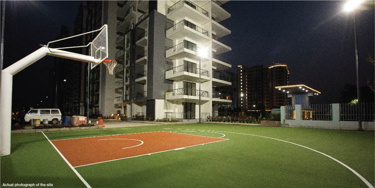 Godrej Icon, Sector 88A, Gurgaon | Basketball Area Side View at Night