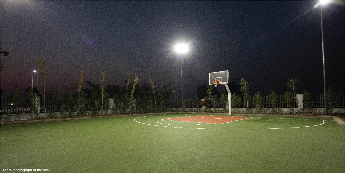 Godrej Icon, Sector 88A, Gurgaon | Basketball Area Full View at Night