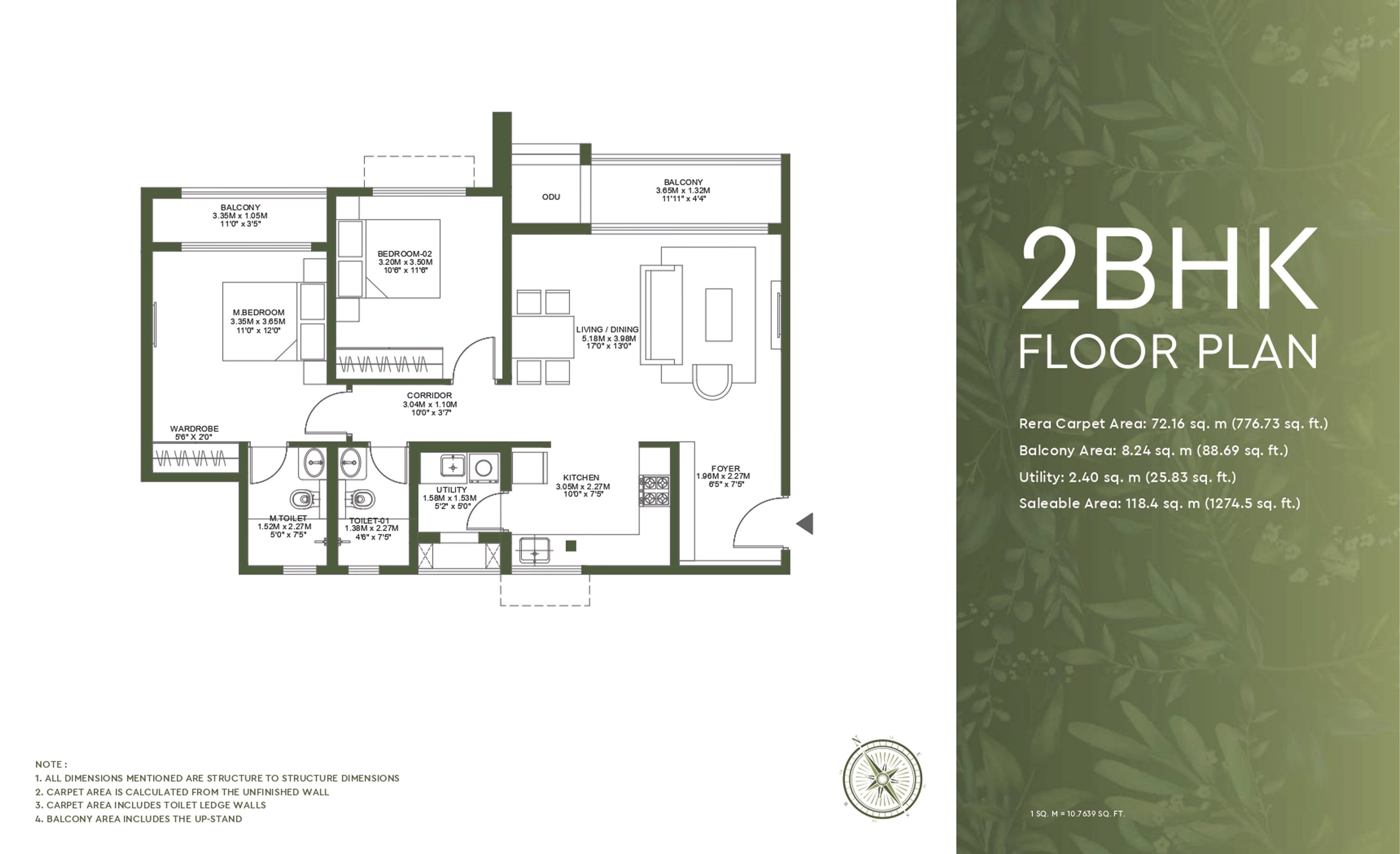 2 BHK Floor Plan