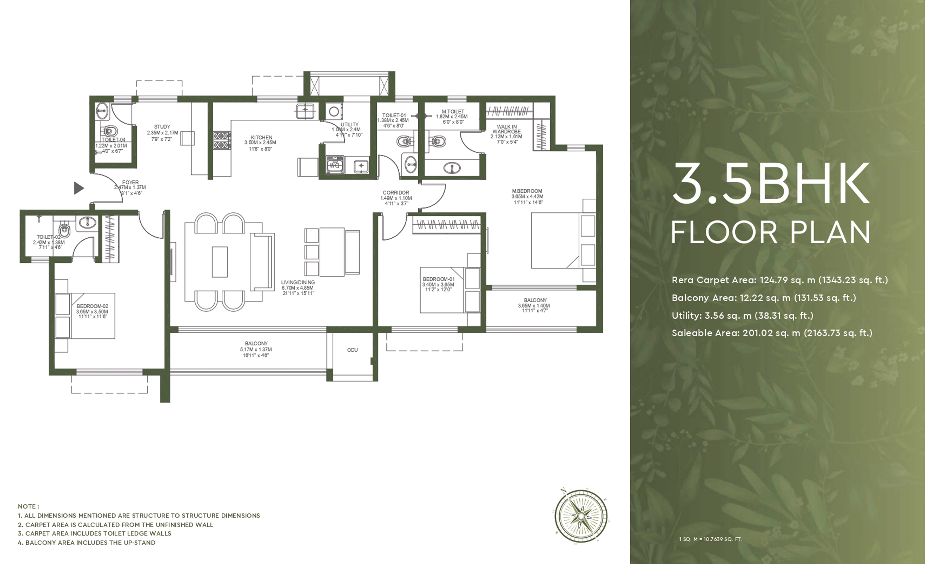 3.5 BHK Floor Plan
