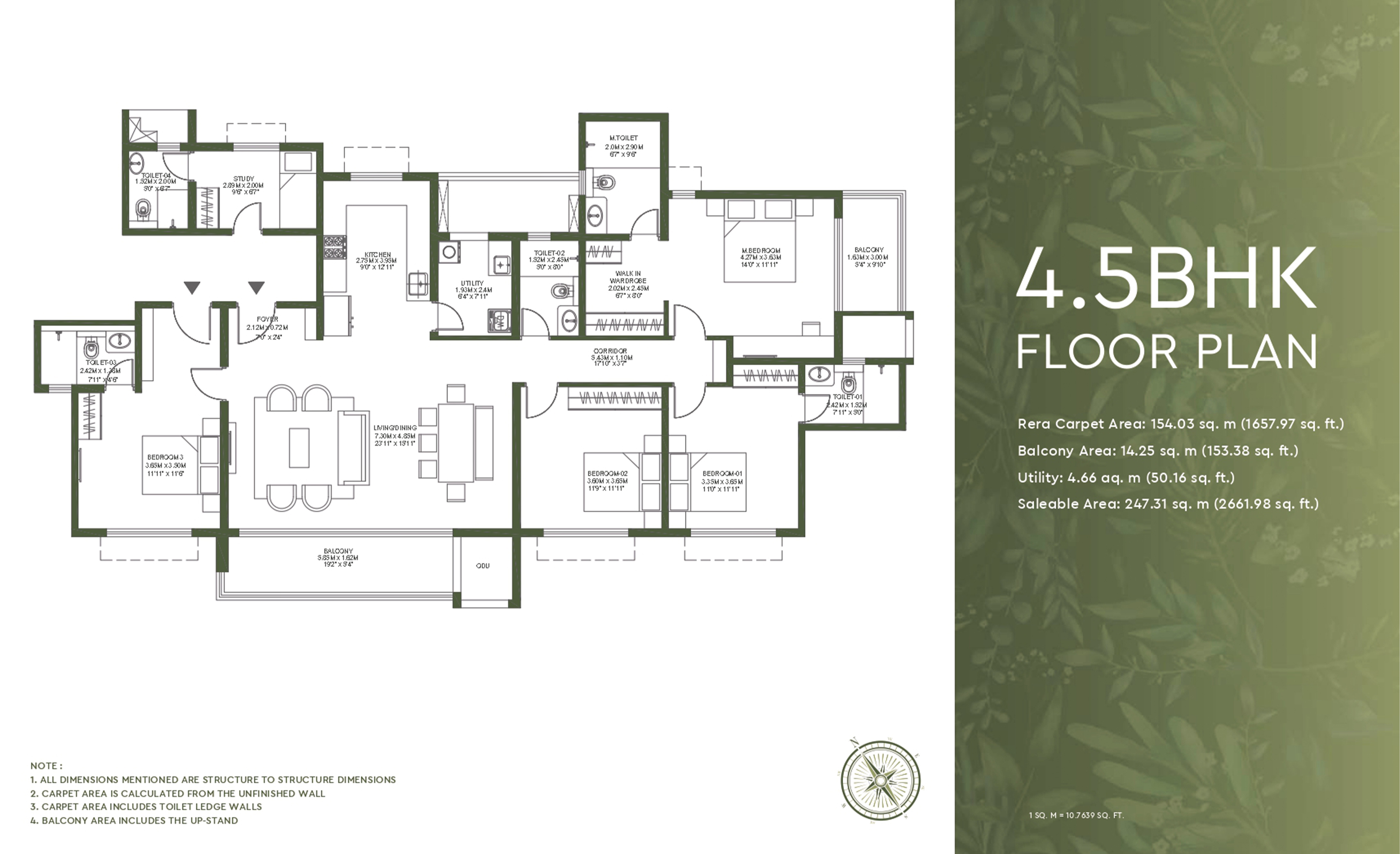 4.5 BHK Floor Plan